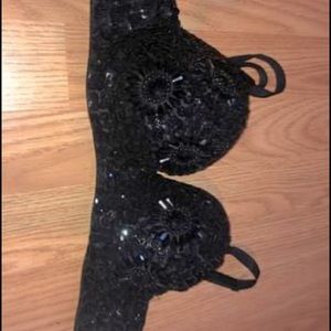 Black sequin bra top